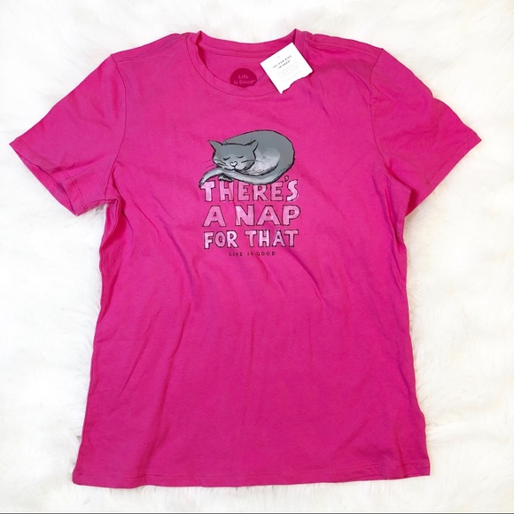 Life Is Good Tops - Life is Good pink cat nap t-shirt short sleeve S